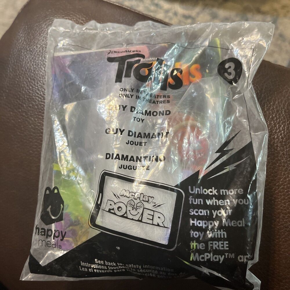 Trolls GUY DIAMOND Happy Meal Toy #3, McDonald's 2016, NEW Sealed